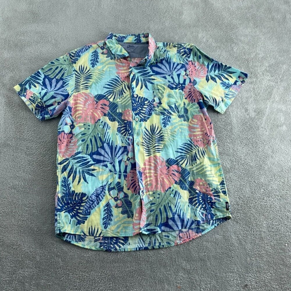 Izod Saltwater Mens XL Tropical Hawaiian Shirt Relaxed Fit  2702